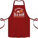 An Old Man Tennis Racket Player Cotton Apron 100% Organic Maroon