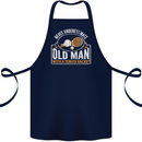 An Old Man Tennis Racket Player Cotton Apron 100% Organic Navy Blue