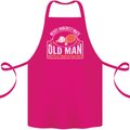 An Old Man Tennis Racket Player Cotton Apron 100% Organic Pink