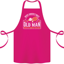 An Old Man Tennis Racket Player Cotton Apron 100% Organic Pink