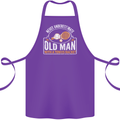 An Old Man Tennis Racket Player Cotton Apron 100% Organic Purple