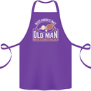 An Old Man Tennis Racket Player Cotton Apron 100% Organic Purple