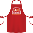 An Old Man Tennis Racket Player Cotton Apron 100% Organic Red