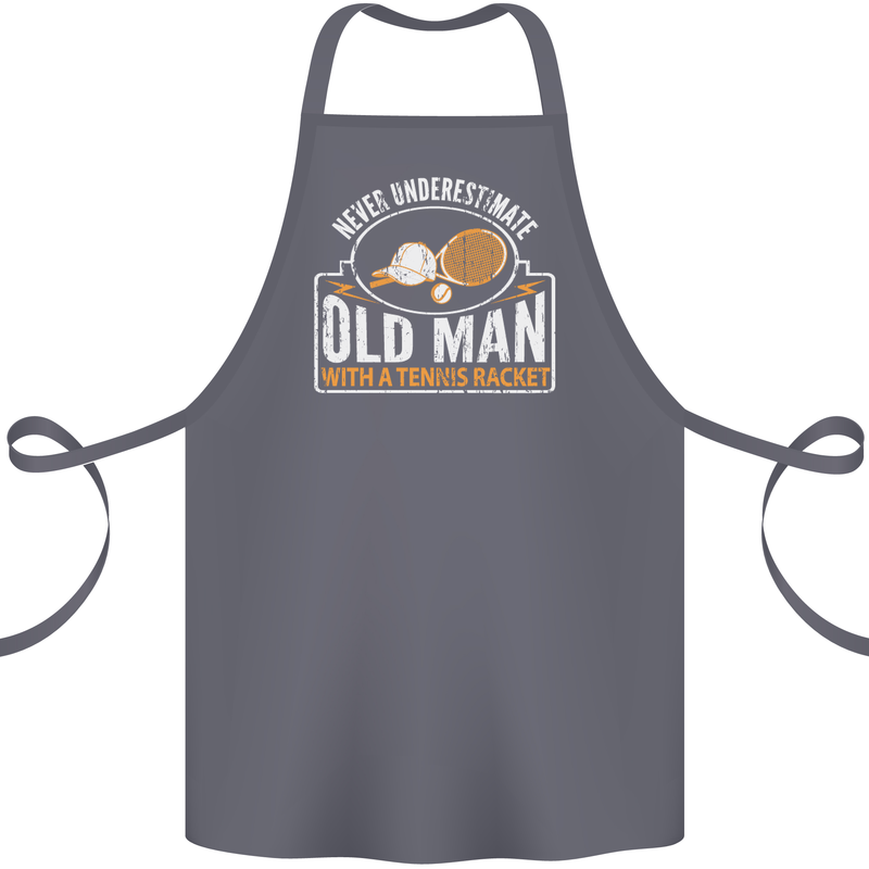An Old Man Tennis Racket Player Cotton Apron 100% Organic Steel