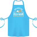 An Old Man Tennis Racket Player Cotton Apron 100% Organic Turquoise