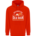 An Old Man Tennis Racket Player Mens 80% Cotton Hoodie Bright Red