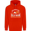 An Old Man Tennis Racket Player Mens 80% Cotton Hoodie Bright Red