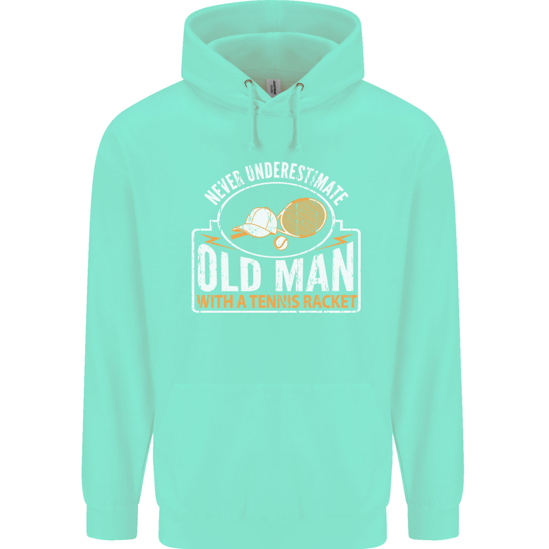 An Old Man Tennis Racket Player Mens 80% Cotton Hoodie Peppermint