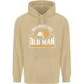 An Old Man Tennis Racket Player Mens 80% Cotton Hoodie Sand