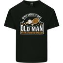 An Old Man Tennis Racket Player Mens Cotton T-Shirt Tee Top Black