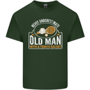 An Old Man Tennis Racket Player Mens Cotton T-Shirt Tee Top Forest Green