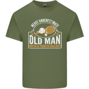 An Old Man Tennis Racket Player Mens Cotton T-Shirt Tee Top Military Green