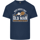An Old Man Tennis Racket Player Mens Cotton T-Shirt Tee Top Navy Blue