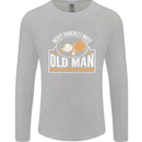 An Old Man Tennis Racket Player Mens Long Sleeve T-Shirt Sports Grey