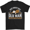 An Old Man Tennis Racket Player Mens T-Shirt Cotton Gildan Black