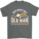 An Old Man Tennis Racket Player Mens T-Shirt Cotton Gildan Charcoal