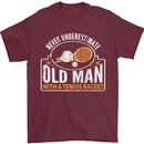 An Old Man Tennis Racket Player Mens T-Shirt Cotton Gildan Maroon