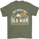 An Old Man Tennis Racket Player Mens T-Shirt Cotton Gildan Military Green