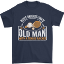 An Old Man Tennis Racket Player Mens T-Shirt Cotton Gildan Navy Blue
