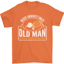 An Old Man Tennis Racket Player Mens T-Shirt Cotton Gildan Orange