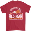 An Old Man Tennis Racket Player Mens T-Shirt Cotton Gildan Red