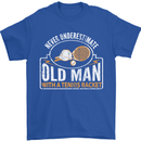 An Old Man Tennis Racket Player Mens T-Shirt Cotton Gildan Royal Blue