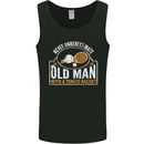 An Old Man Tennis Racket Player Mens Vest Tank Top Black