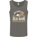 An Old Man Tennis Racket Player Mens Vest Tank Top Charcoal