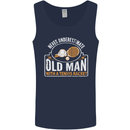 An Old Man Tennis Racket Player Mens Vest Tank Top Navy Blue