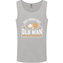 An Old Man Tennis Racket Player Mens Vest Tank Top Sports Grey