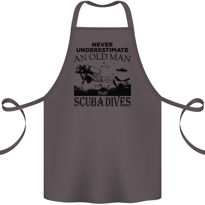 An Old Man That Scuba Dives Diver Dive Cotton Apron 100% Organic Dark Grey