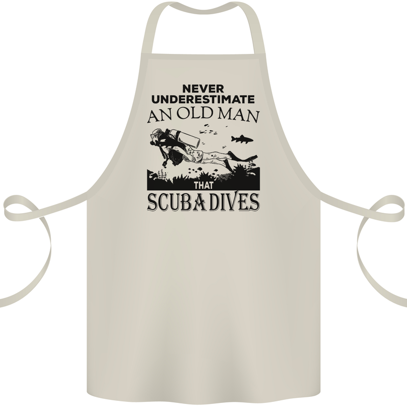 An Old Man That Scuba Dives Diver Dive Cotton Apron 100% Organic Natural