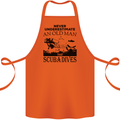 An Old Man That Scuba Dives Diver Dive Cotton Apron 100% Organic Orange