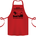 An Old Man That Scuba Dives Diver Dive Cotton Apron 100% Organic Red