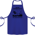 An Old Man That Scuba Dives Diver Dive Cotton Apron 100% Organic Royal Blue