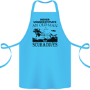An Old Man That Scuba Dives Diver Dive Cotton Apron 100% Organic Turquoise