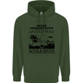 An Old Man That Scuba Dives Diver Dive Mens 80% Cotton Hoodie Forest Green