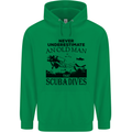 An Old Man That Scuba Dives Diver Dive Mens 80% Cotton Hoodie Irish Green