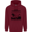 An Old Man That Scuba Dives Diver Dive Mens 80% Cotton Hoodie Maroon