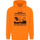 An Old Man That Scuba Dives Diver Dive Mens 80% Cotton Hoodie Orange