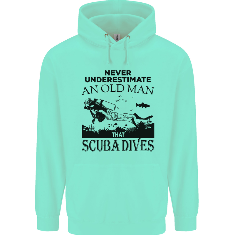 An Old Man That Scuba Dives Diver Dive Mens 80% Cotton Hoodie Peppermint