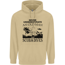 An Old Man That Scuba Dives Diver Dive Mens 80% Cotton Hoodie Sand