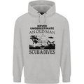 An Old Man That Scuba Dives Diver Dive Mens 80% Cotton Hoodie Sports Grey