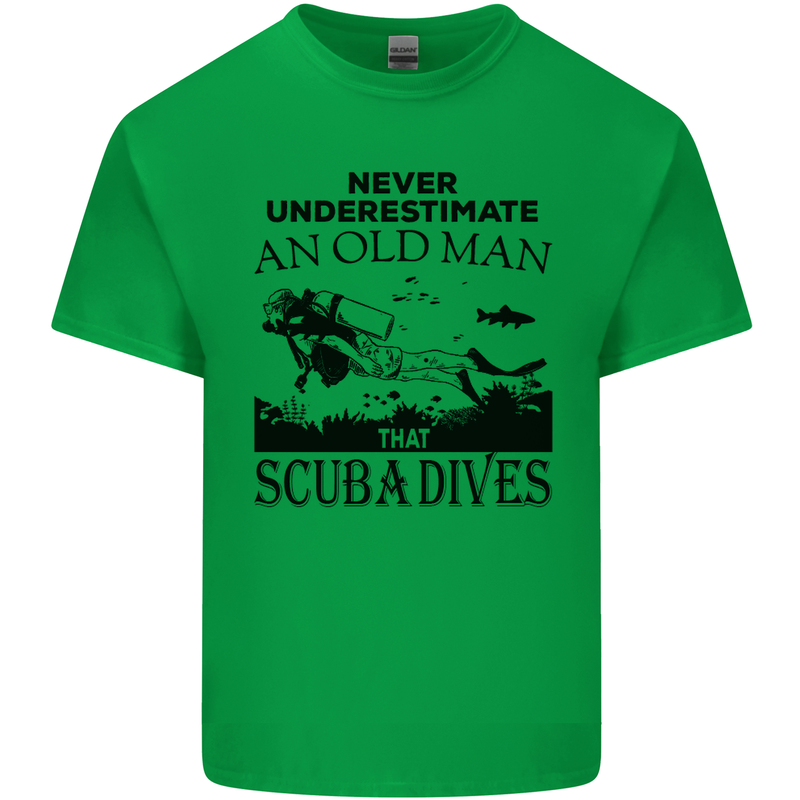 An Old Man That Scuba Dives Diver Dive Mens Cotton T-Shirt Tee Top Irish Green