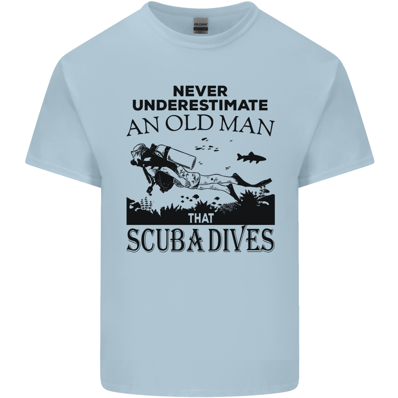 An Old Man That Scuba Dives Diver Dive Mens Cotton T-Shirt Tee Top Light Blue