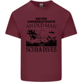 An Old Man That Scuba Dives Diver Dive Mens Cotton T-Shirt Tee Top Maroon