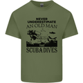 An Old Man That Scuba Dives Diver Dive Mens Cotton T-Shirt Tee Top Military Green
