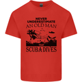 An Old Man That Scuba Dives Diver Dive Mens Cotton T-Shirt Tee Top Red