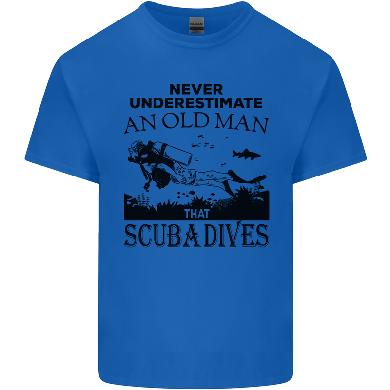 An Old Man That Scuba Dives Diver Dive Mens Cotton T-Shirt Tee Top Royal Blue