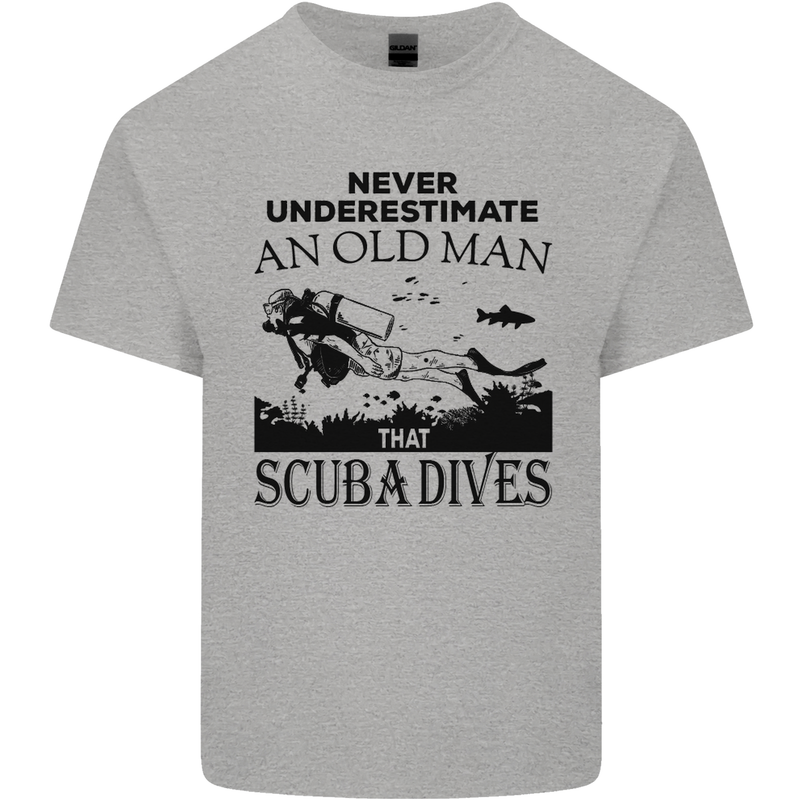 An Old Man That Scuba Dives Diver Dive Mens Cotton T-Shirt Tee Top Sports Grey